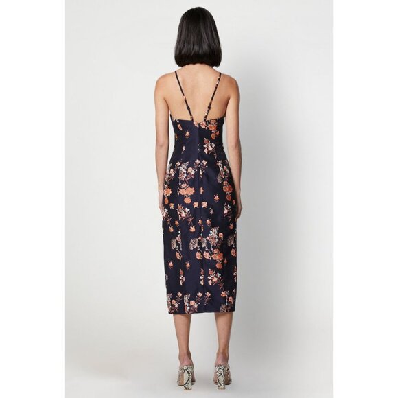 ELLIATT Platinum Midi Dress Black Floral Size Large - Picture 4 of 9